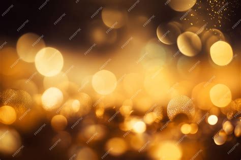 Premium Photo Golden Bokeh Lights Background