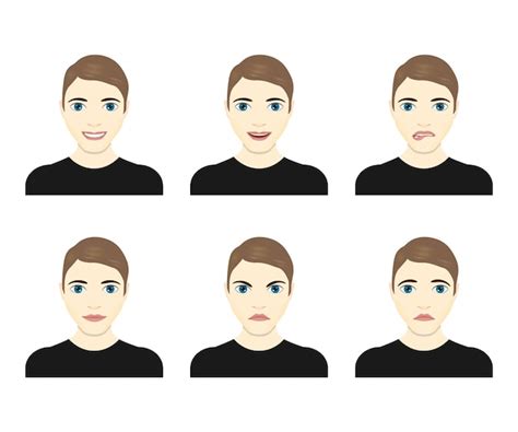 Premium Vector | Young man face expressions composite