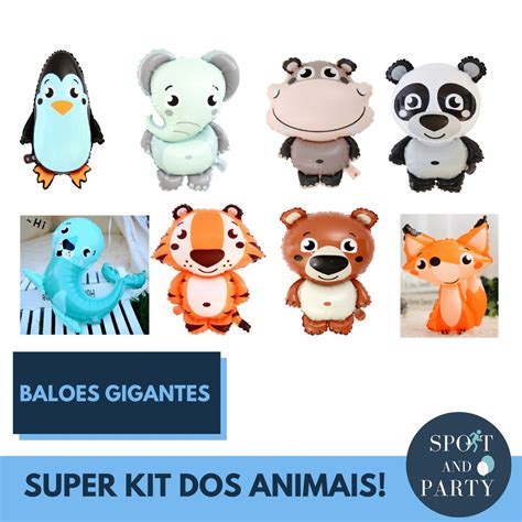 Bal O Metalizado Safari Animais Gigante G S H Lio Ar Festa Shopee