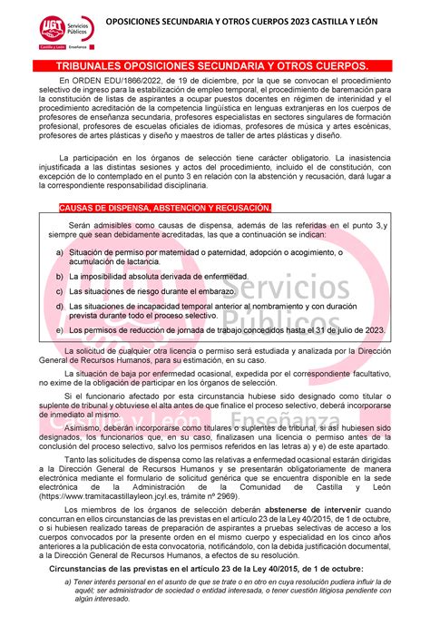 Tribunales Oposiciones Secundaria 2023 Andalucía 4