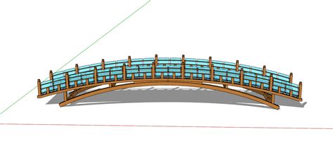 全新中式风格拱桥su模型景观建筑土木在线