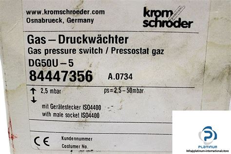 Kromschroder Dg U Pressure Switch Platinum International