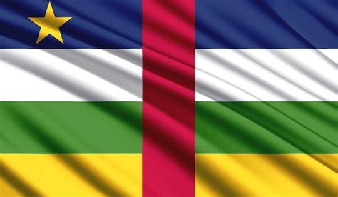 Bandeira Nacional Da Rep Blica Centro Africana Realistic Cores