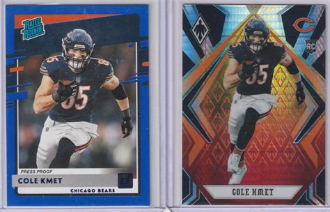 Cole Kmet Panini Phoenix Fb Donruss Rated Blue Rookie Card Lot