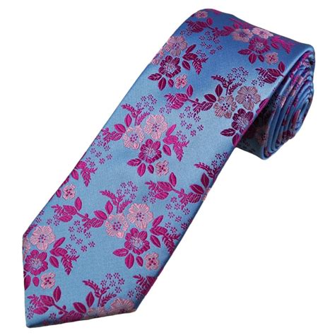 Tresanti Celeste Light Blue Fuchsia Light Pink Floral Pattern Men S