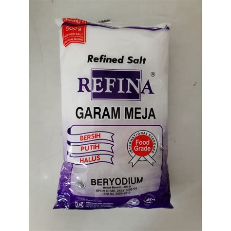 Jual Refina Garam Meja Beryodium 500g Shopee Indonesia