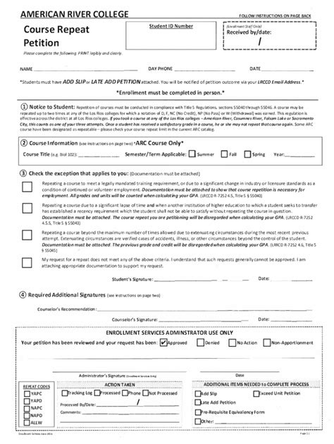 Fillable Online Arc Losrios Office Of The Registrar Services Forms