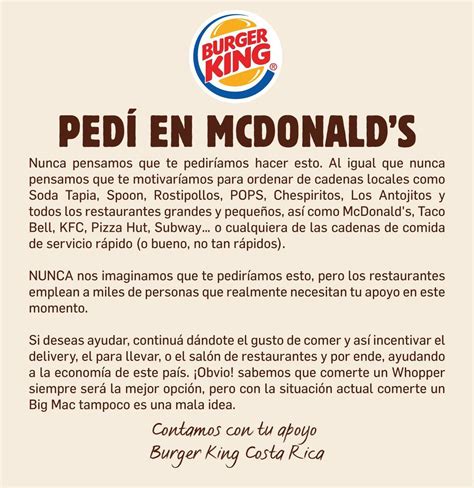 Burger King Le Pide Que Por Favor Compre En Mcdonalds La Teja