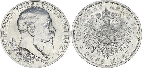 Baden Deutsches Kaiserreich Mark Baden Reichsmark G