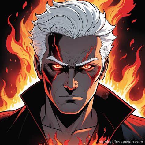 man  fiery pit prompts stable diffusion