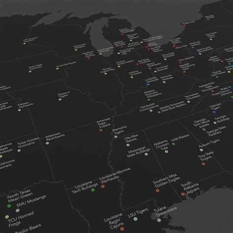 Made a map of College Football teams for the current season. : r/mapmaking