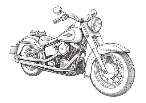 Harley Motorcycle Coloring Page