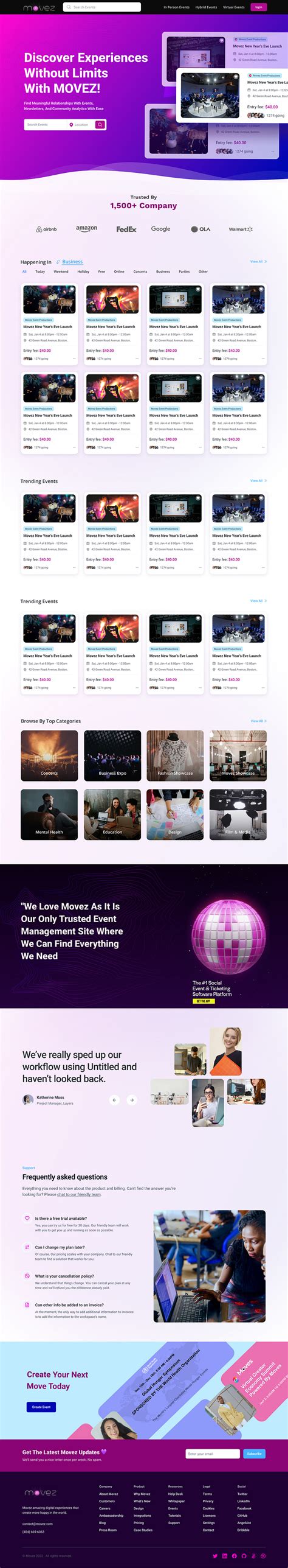 Event management website by Forhad Sheikh on Dribbble