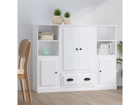 Lot De Buffets Vintages Enfilades Armoire Meuble De Rangement Blanc