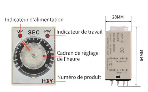 H3Y 2 220V AC Relais Temporisé Temporisateur Contrôle de Bouton Relais