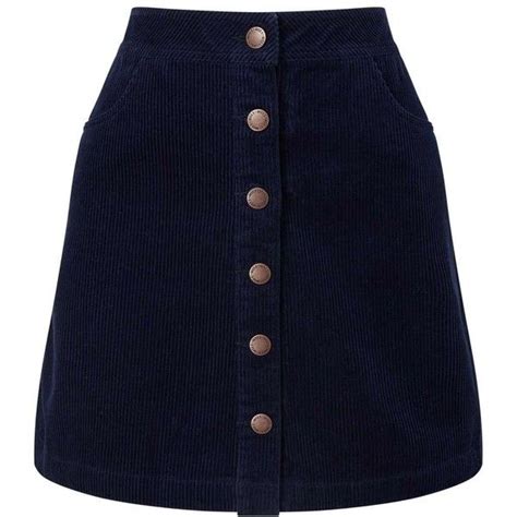 Miss Selfridge Navy Cord A Line Mini Skirt 38 Liked On Polyvore Featuring Skirts Mini Skirts