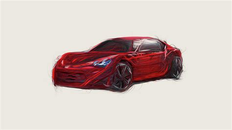 Scion Fr S Concept Car Drawing Digital Art By Carstoon Concept Fine Art America