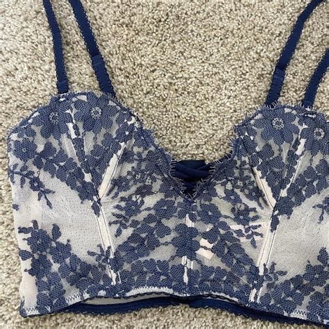 Mesh Navy Periwinkle Lingerie Set Size Small Depop