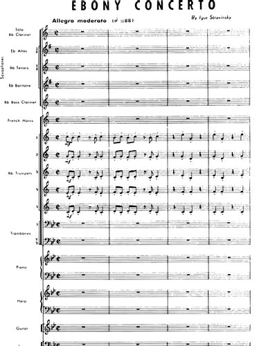 Ebony Concerto Full Score Sheet Music By Igor Stravinsky Nkoda Free