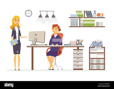 Office Discussion - modern vector cartoon business characters ...