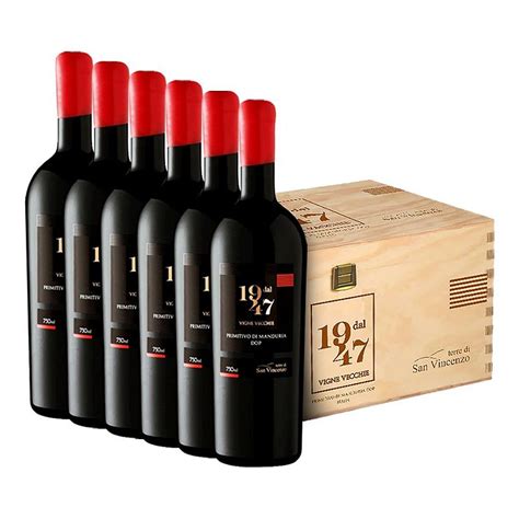 Kit 06 Vinho Dal 1947 Primitivo Di Manduria DOP 750 Ml Caixa De