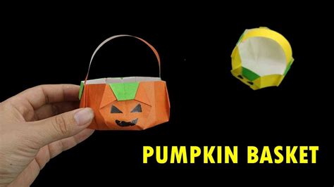 How To Make A Halloween Pumpkin Basket Easy Origami Pumpkin Basket