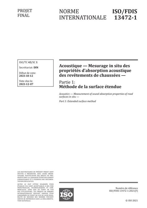 ISO 13472 1 2022 Acoustics Measurement Of Sound Absorption