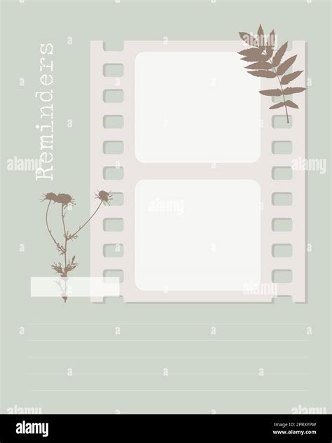 Reminder template vintage collage blank with plants, blank for notes to ...