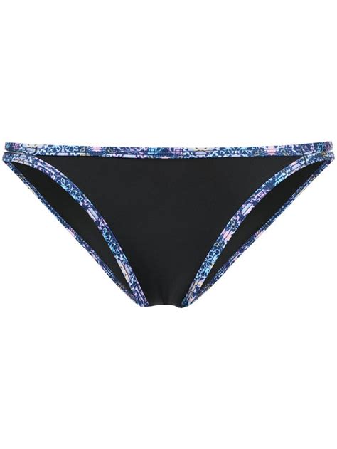 Duskii Waikiki Nights Stretch Neoprene Low Rise Bikini Briefs In Black