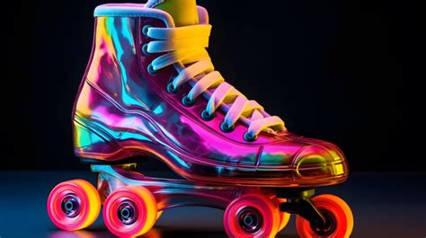 Premium AI Image | Neon roller skates multicolored