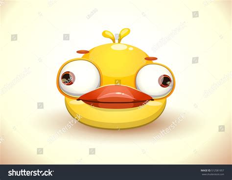 Funny Crazy Duck Face Icon Cartoon Stock Vector (Royalty Free ...