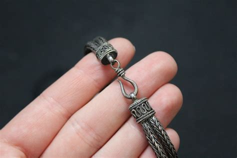 Sterling Silver Balinese Byzantine Link Double Braided Bracelet With