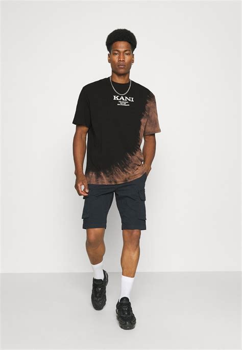 Karl Kani Retro Bleached Tee Unisex Tricou Cu Imprimeu Blacknegru