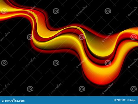 Glowing Abstract Waves On Black Background Stock Vector Illustration