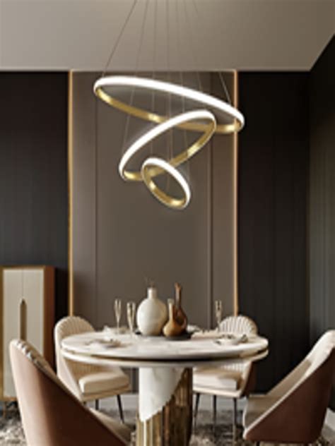 Buy Blissbells Gold Toned Double 3 Ring LED Chandelier Ceiling Lamp