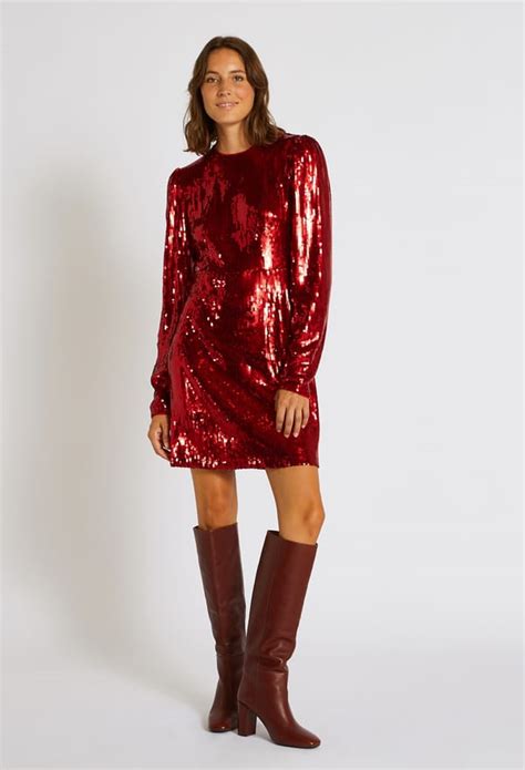 Robe Courte à Sequins Rouge Monoprix Femme Monoprixfr