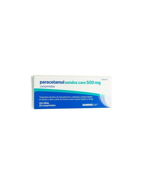 Paracetamol Sandoz Care Efg 500 Mg 20 Comprimidos