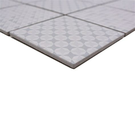 Mosaikfliese Quadrat Geo White Geow X Cm Wei Gl Nzend