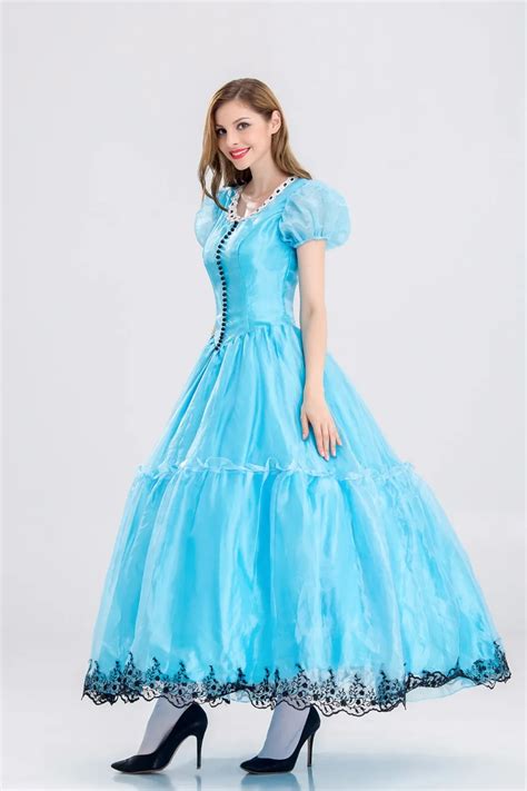 Deluxe Adult Cinderella Costume Fairy Tale Ladies Fancy Dress Ball Gown