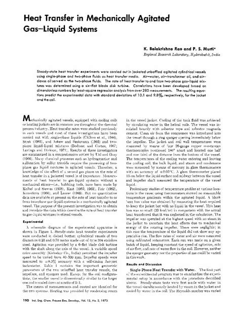 Pdf Heat Transfer In Mechanically Agitated Gas Liquid Systems