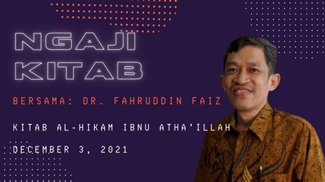 Ngaji Kitab Kuning Dr Fahruddin Faiz M Ag YouTube