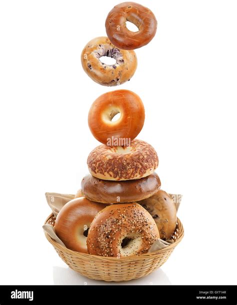 Bagels On White Background Stock Photo Alamy