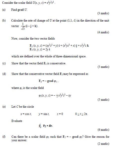 Solved Consider The Scalar Field U X Y Z X 2y 2z 2 A