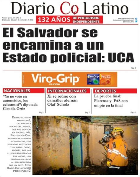 Periódico Diario Co Latino El Salvador Periódicos de El Salvador