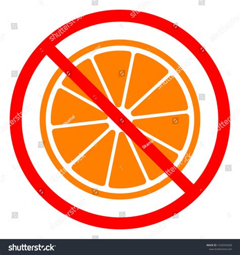 Citrus Crossed Out No Orange Sign Stock Vector Royalty Free