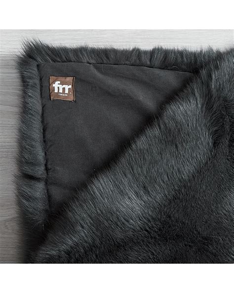 Full Pelt Charcoal Fox Fur Blanket For Luxurious Home Decor At