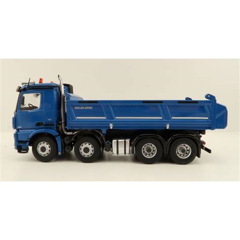 Nzg 106602 Mercedes Benz Arocs 8x4 Meiller Dump Truck Blue Scale 150