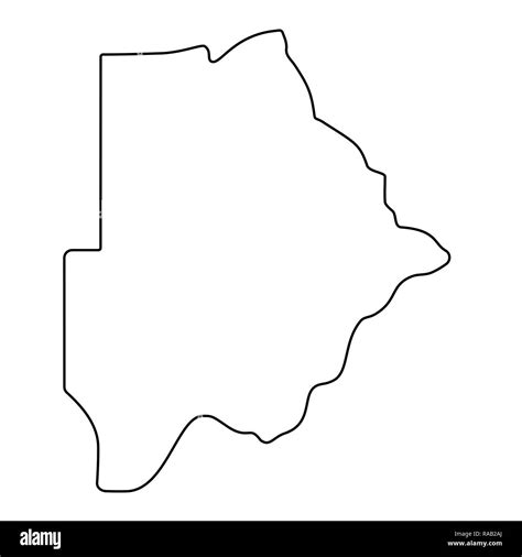 map of Botswana - outline. Silhouette of Botswana map illustration ...