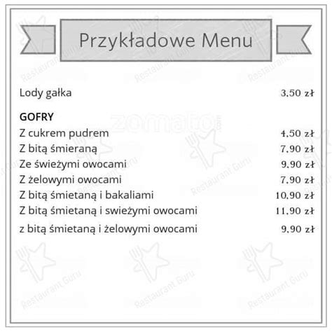 Menu at lodziarnia cafe Kraków