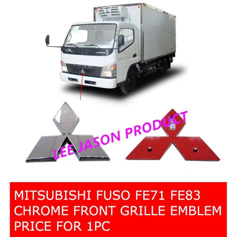 J120S06 MITSUBISHI FUSO FE71 83 4 INCH CHROME FRONT GRILLE EMBLEM LOGO